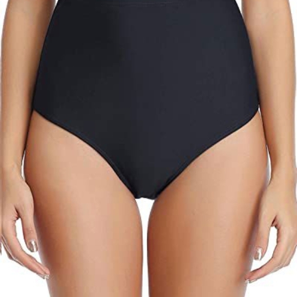 Retro High Waisted Black Bikini Bottom - Picture 1 of 3